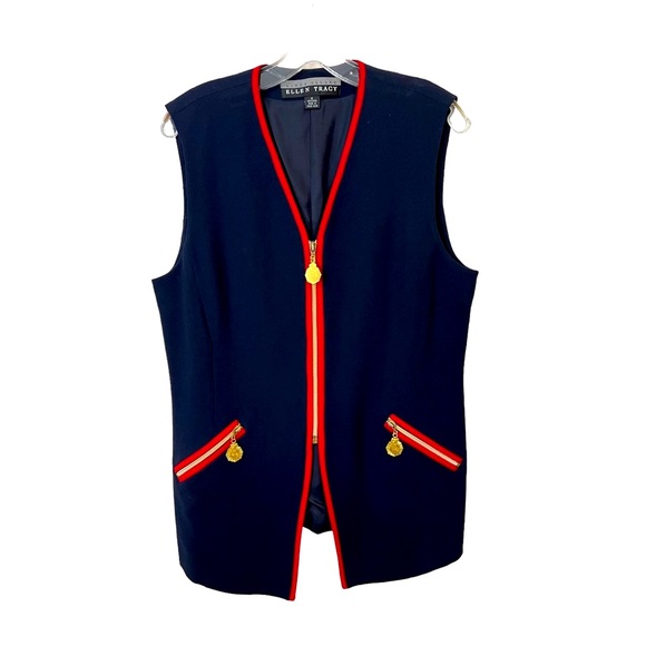 VINTAGE ELLEN TRACY LADYS ZIPPER FRONT VEST 100% WOOL SIZE 12. - Picture 4 of 14